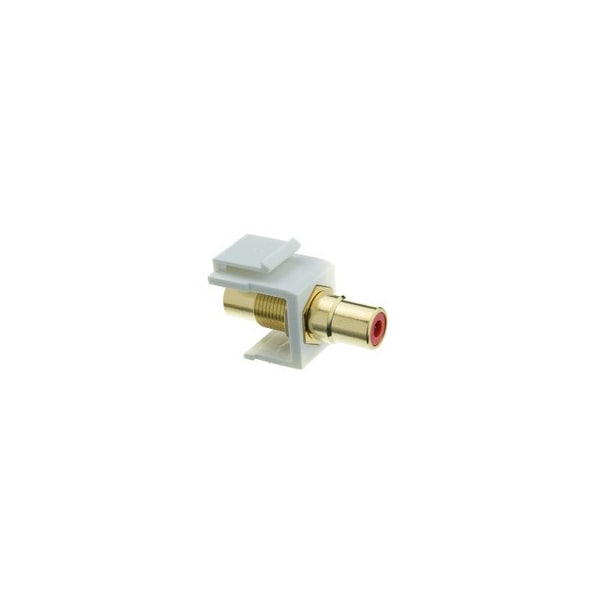 Cable Wholesale Keystone Insert, White, RCA Female Coupler (Red RCA) 324-120WR - main
